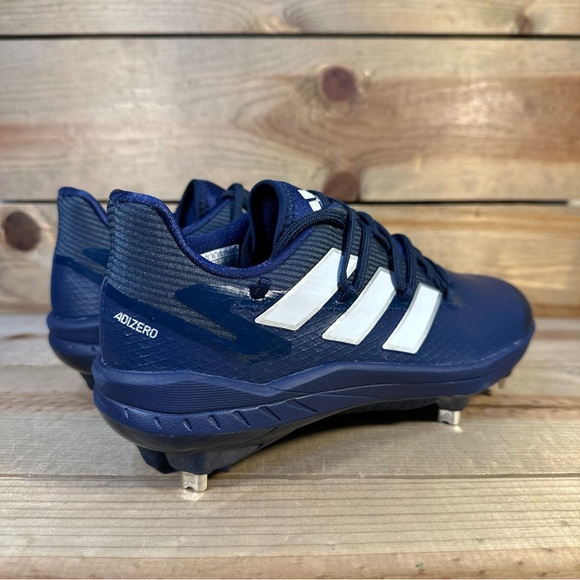NEW Adidas Adizero Afterburner 8 “Team Navy” Blue Metal Baseball Cleats (H00978) - Picture 4 of 10